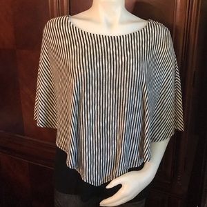 🆕 Cocolove Grey/Black Stripes Poncho Blouse-Large
